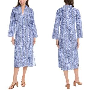 Sail to Sable Sz XL Maxi Dress Blue Print Caftan